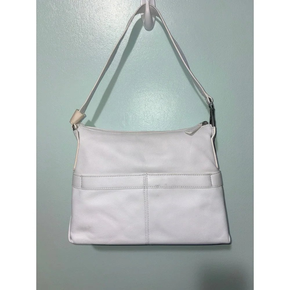 Etienne Aigner Leather Shoulder Bag‎ White Top Zip Pockets
